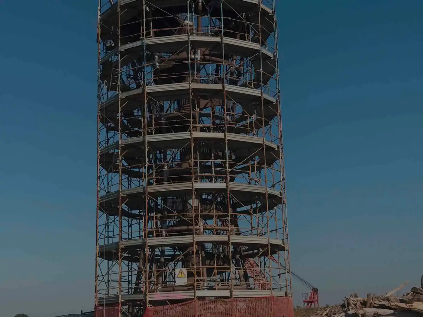Manutenzione della torre osservatorio alla foce dell'Adige – fase di cantiere 3
