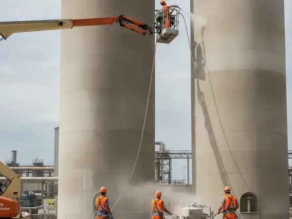 Finitura silos industriale a Rovigo