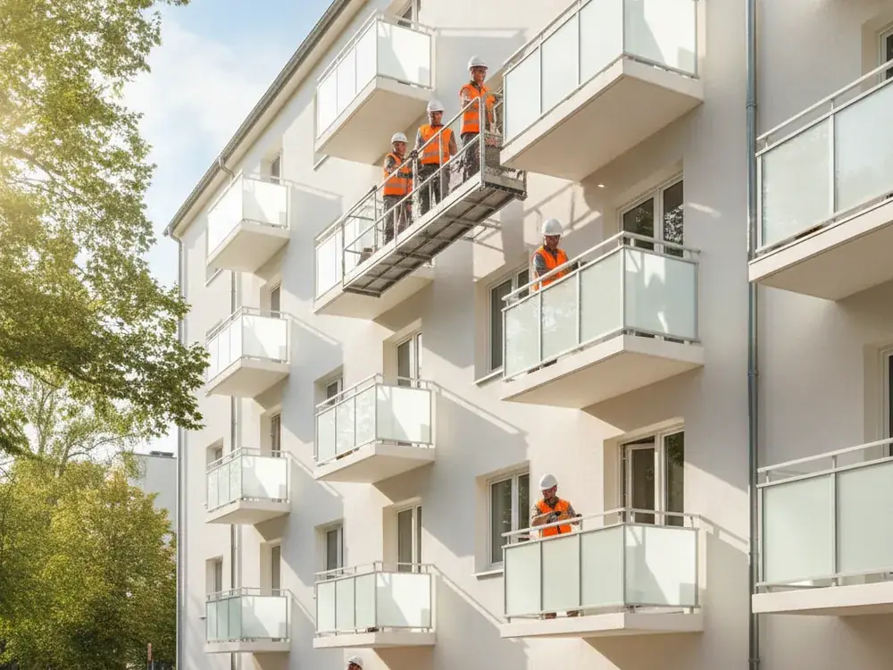 Facciata di un condominio ristrutturato da Euroservice