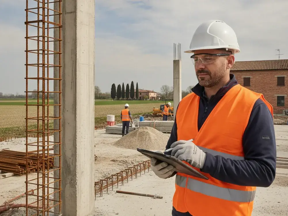 Tecnico Euroservice durante un sopralluogo in cantiere
